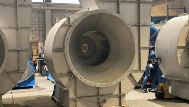 RVS centrifugaal ventilatoren voor een banddroger in de champignonindustrie