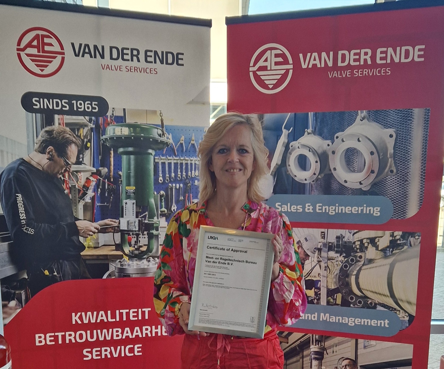 Van der Ende Valve Services behaalt ISO 14001-certificering: Duurzaam onderhoud voor een groene toekomst
